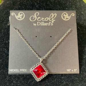 Pretty necklace with red stone from Dillards, nickel free